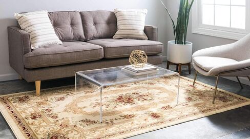 Unique Loom Versailles Collection Traditional Classic Floral Motif Area Rug (6' 0 x 9' 0 Rectangular, Ivory/ Tan) in Saudi Arabia
