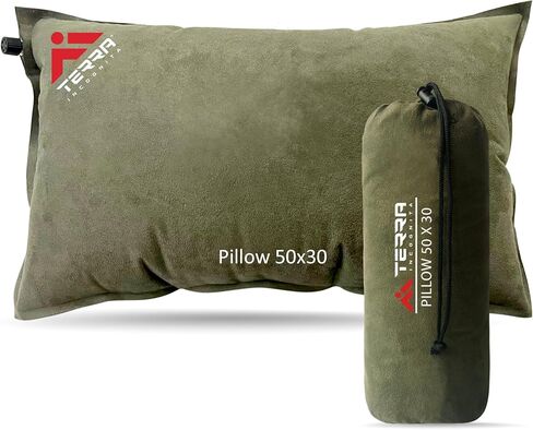 Terra Incognita Self-Inflating Camping Pillow - Perfect for Backpacking and Traveling - Inflatable Pillow for Camping - Size 20" x 12" (grey) in Saudi Arabia