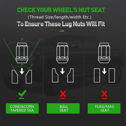 SCITOO 24PCS ChromePlated Wheel Lug Nuts Spline Closed End Socket Thread 1/2-20 Lug nut for Dodge in Saudi Arabia