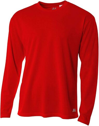 A4 Men's Long Sleeve Birds-Eye Mesh Crew in Saudi Arabia