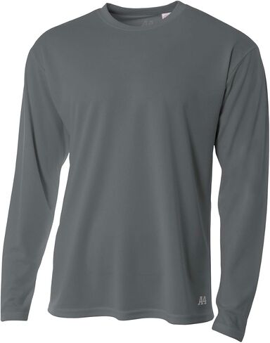 A4 Men's Long Sleeve Birds-Eye Mesh Crew in Saudi Arabia