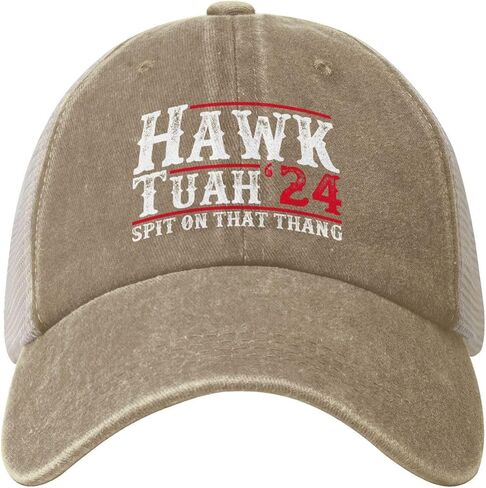 Hawk Tuah Hat Spit On That Thang Trucker Hat Funny Mesh Baseball Cap Hawk Tush Spit On That Thang Hat Men Women Black in Saudi Arabia