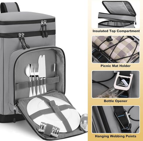 42Cans Cooler Backpack Insulated Leak Proof for Men & Women, Large Waterproof Backpack Cooler for Beach, Picnic, Outdoor, LeakProof, Multi-Functional, Green in Kuwait