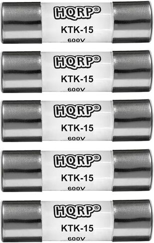 HQRP 5 عبوات KTK-15 قزم متعدد رقمي سريع المفعول فيوز 15 أمبير 600 فولت 100 كيلو أمبير بديل بالأشعة تحت الحمراء لـ Bussmann KTK15، Limitron KTK-15A، Littelfuse KLK15 متوافق مع Fluke P/N 892583، 3478712، Tektronix in Saudi Arabia