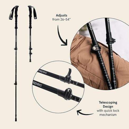 Retrospec Solstice Hiking Poles for Men & Women - Adjustable and Collapsible Lightweight Walking & Trekking Sticks - Aluminum w/ Cork or Foam Grip in Kuwait