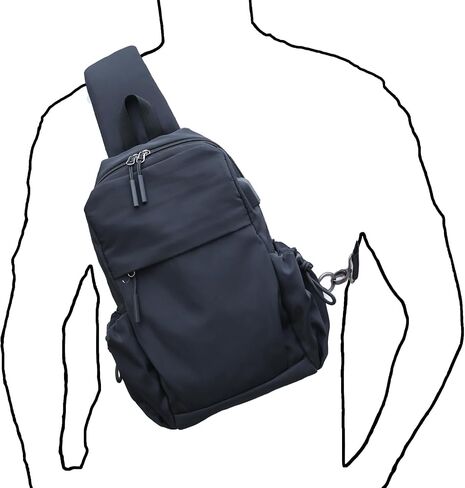 Sling Bag Crossbody Bag Sling Backpack for Men Women, Shoulder Bag Chest Crossbody Bag for Men Women, Lightweight Waterproof Sling Bag for Men Women USB Charging Port Travel Hiking in Saudi Arabia