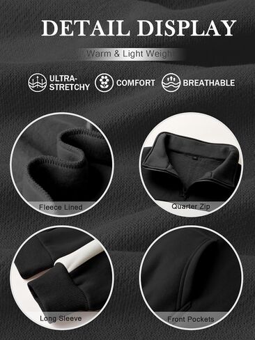 YATHON Womens Casual Quarter Zip Sweatshirt Color Block Fleece Fall Winter Outfits Pullover Sweater Clothes with Pockets in Saudi Arabia