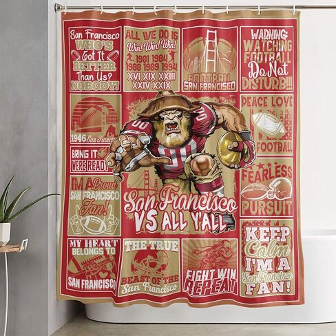 Dallas Shower Curtain, Football Team Shower Curtain Gifts for Men Women Youth Fans, Sports Curtain Set with 12 Hooks for Bathroom Decor 60 x 72 Inch in Saudi Arabia