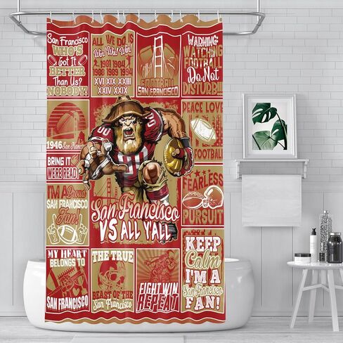 Dallas Shower Curtain, Football Team Shower Curtain Gifts for Men Women Youth Fans, Sports Curtain Set with 12 Hooks for Bathroom Decor 60 x 72 Inch in Saudi Arabia