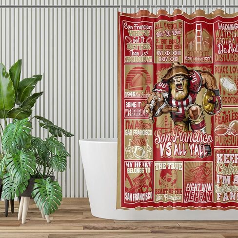 Dallas Shower Curtain, Football Team Shower Curtain Gifts for Men Women Youth Fans, Sports Curtain Set with 12 Hooks for Bathroom Decor 60 x 72 Inch in Saudi Arabia
