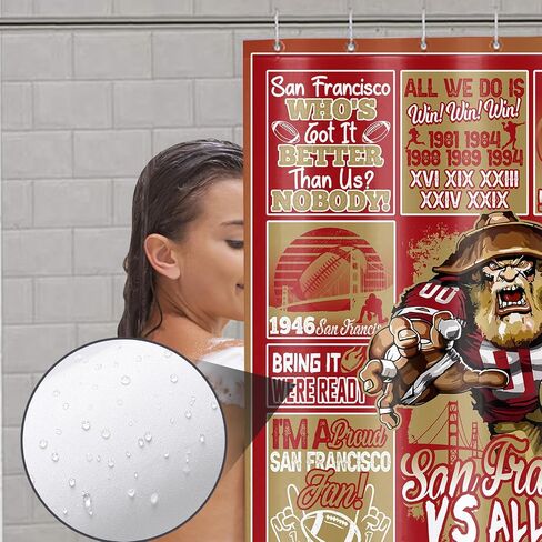 Dallas Shower Curtain, Football Team Shower Curtain Gifts for Men Women Youth Fans, Sports Curtain Set with 12 Hooks for Bathroom Decor 60 x 72 Inch in Saudi Arabia