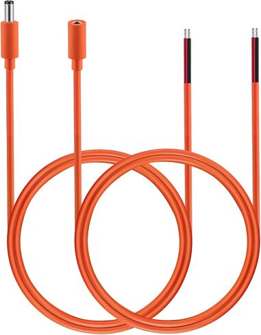 Tonton 2-Pack 16AWG DC Power Pigtails Cable 3.3FT, 5.5mm x 2.1mm Female Plug to Bare Wire Open End Repair Cord for CCTV DVR, LED Strip, Game Camera 12V Battery Pack E-Bike Chargers Solar Panel etc.(F) in Saudi Arabia