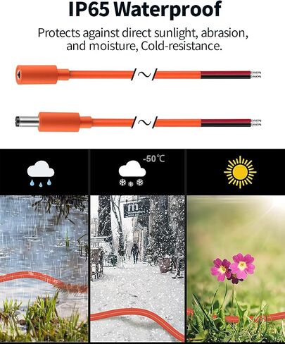 Tonton 2-Pack 16AWG DC Power Pigtails Cable 3.3FT, 5.5mm x 2.1mm Female Plug to Bare Wire Open End Repair Cord for CCTV DVR, LED Strip, Game Camera 12V Battery Pack E-Bike Chargers Solar Panel etc.(F) in Saudi Arabia