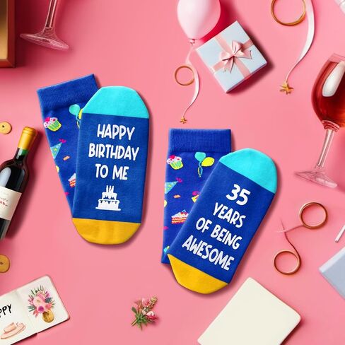 Zmart 35th Birthday Gifts Ideas for Men - Socks for 35 Year Olds, 35th Birthday Socks, Best Gifts for 35 Year Old Man Woman in Saudi Arabia