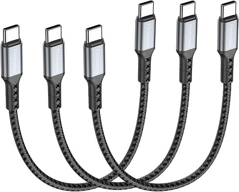 12inch Short USB C to C Cable, 3-Pack 1FT 65W USB C to USB C Charger Cable PD Fast Charging Type C to Type C Cord Braided for Samsung Galaxy S23 S22 S21, Note 20/10 Ultra, iPad Pro, Power Bank in Saudi Arabia