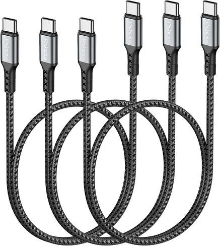 12inch Short USB C to C Cable, 3-Pack 1FT 65W USB C to USB C Charger Cable PD Fast Charging Type C to Type C Cord Braided for Samsung Galaxy S23 S22 S21, Note 20/10 Ultra, iPad Pro, Power Bank in Saudi Arabia