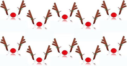 Zone Tech Car Reindeer Antlers & Nose for Christmas Car Decorations Kit with Reindeer Antler, 2-Pack Xmas Jingle Bells & Nose for Christmas Costume Accessory Set Great for Holidays in Saudi Arabia