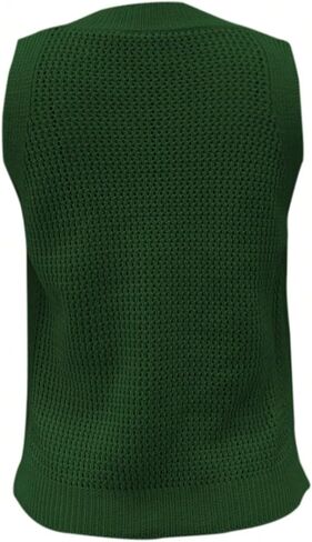 SweatyRocks Women's Hollow Out Sleeveless Knit Top Crewneck Split Sweater Vest in Saudi Arabia