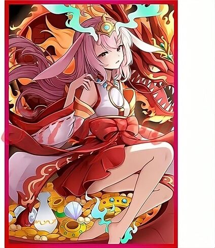 Volcanic Island 50ct 63x90mm Holographic Top Loading Trading Card Sleeves for YuGiOh/Japanese Art Anime Printing Card Sleeves Protectors (Yubel) in Kuwait