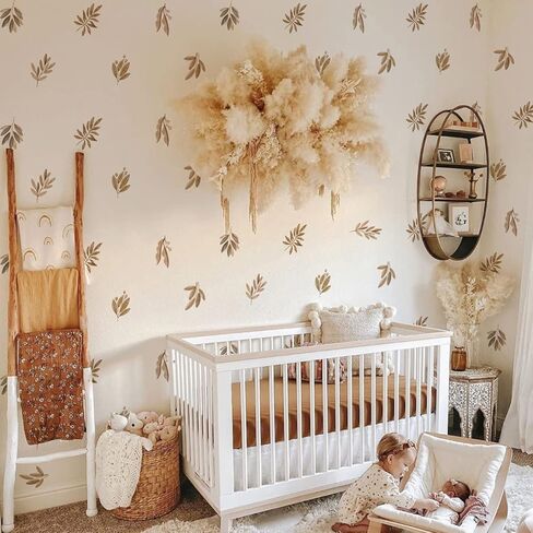 funlife Boho Leaf Wall Decals Peel and Stick, PVC Self Adhesive Brown Leaves Wall Art Stickers for Bedroom Living Room Kids Room in Saudi Arabia