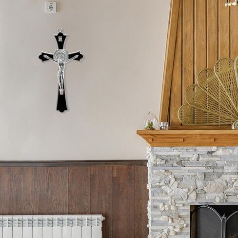 YionZian 7 بوصة مينا معدنية كبيرة سانت بنديكت صليب جدار صليب كروز ديل بيردون كاتوليكا يتوهج في الظلام صليب يسوع لفن الحائط المنزلي يعطي نعمة روحية مقدسة in Kuwait
