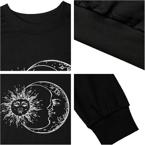 Remidoo Women's Oversized Sun and Moon Graphic Sweatshirts Long Sleeve Pullover Tops in Saudi Arabia