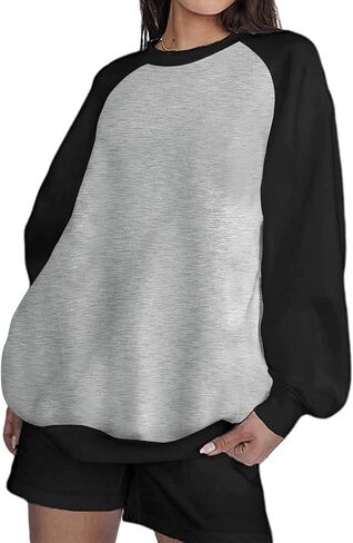 Remidoo Women's Oversized Sun and Moon Graphic Sweatshirts Long Sleeve Pullover Tops in Saudi Arabia