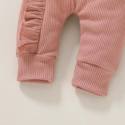 Happy Town Baby Girl Romper ملابس الخريف والشتاء للأطفال الرضع سترة مكشكشة بأكمام طويلة بذلة وعصابة رأس (بيج، حديثي الولادة) in Kuwait