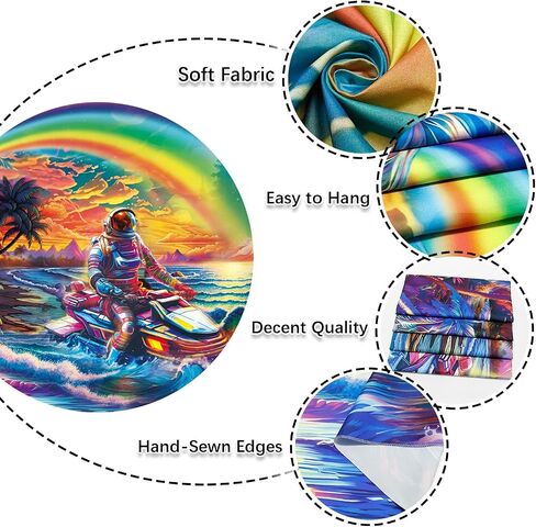 Ameyahud Trippy رائد الفضاء نسيج موجة المحيط نسيج الهبي شجرة النخيل نسيج الخيال المناظر الطبيعية نسيج سحابة ملونة الجدار شنقا ديكور للمنزل in Saudi Arabia