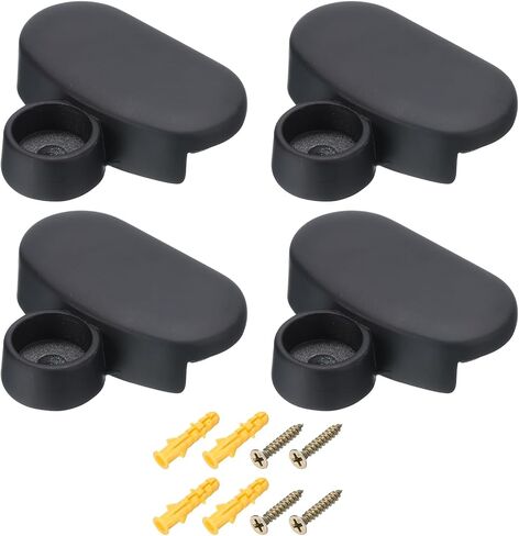 uxcell Mirror Clips, 10Pcs - Zinc Alloy Oval Mirror Holder Clips, Mirror Holders for Wall Mounting, Bathroom Glass Clips for 3-5mm Thick Mirror (Black) in Saudi Arabia
