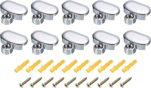 uxcell Mirror Clips, 10Pcs - Zinc Alloy Oval Mirror Holder Clips, Mirror Holders for Wall Mounting, Bathroom Glass Clips for 3-5mm Thick Mirror (Black) in Saudi Arabia