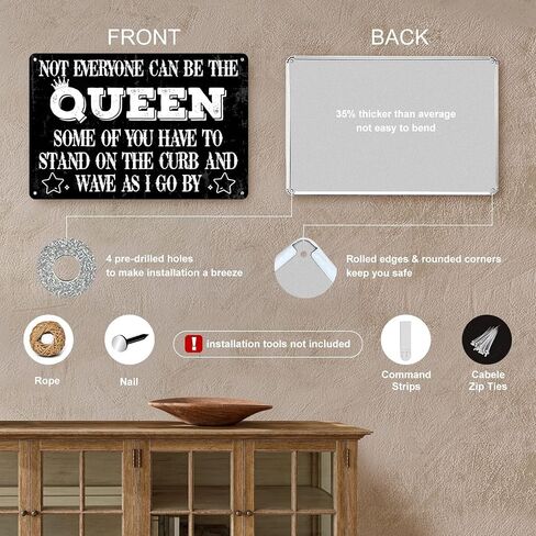 Not Everyone Can Be the Queen Some Of You Have To Stand On the Curb Metal Tin Signs Funny Vintage Tin Sign Wall Art Decor Iron Poster for Home Farmhouse Bar Cafe Pub Garage Man Cave Gifts 12 x 8 Inch in Saudi Arabia