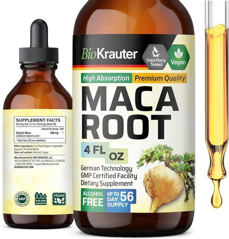 قطرات سائلة من جذر الماكا - صبغة مستخلص الماكا - مستخلص نباتي وخالي من السكر والكحول 4 أونصة سائلة. in Kuwait