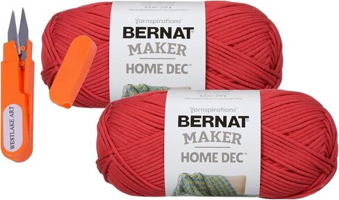 خيوط Maker Home Dec Yarn، 8.8 أونصة، أكوا - خيوط سميكة لحياكة بطانية مكتنزة مع مقص تطريز - متعددة الاستخدامات وناعمة وقياس 5 خيوط مكتنزة كبيرة الحجم ~ [عبوة من قطعتين] in Saudi Arabia