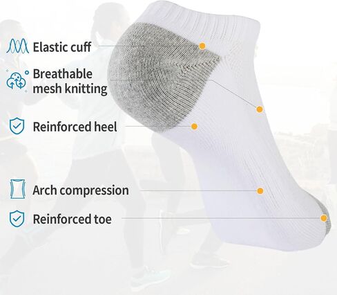 J-BOX Men's Athletic Socks,Men's Running Ankle Socks with Cushion,Low Cut Sport Tab Socks 4 Pairs in Saudi Arabia