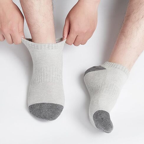 J-BOX Men's Athletic Socks,Men's Running Ankle Socks with Cushion,Low Cut Sport Tab Socks 4 Pairs in Saudi Arabia