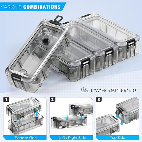صندوق معالجة صغير من PLUSINNO، صندوق أدوات صيد السمك يمكن تجميعه بحرية، تخزين منظم صندوق معالجة شفاف مع مغناطيس قوي، ختم مضيء مقاوم للماء، مجموعة أدوات الصيد، معدات الصيد، هدايا الصيد للرجال in Kuwait