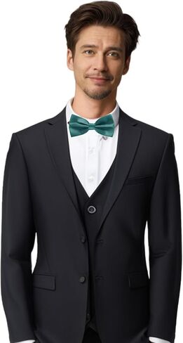 Classic Bow Tie Adjustable Neck Bow Tie Solid Color Satin Bow Tie for Men Wedding Party Graduation Gifts Dress up in Kuwait