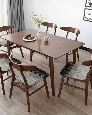 Savannan Dining Room Chair Seat Covers Set of 4, Cubic Graphics Ombre Abstract Art Black Gold Grey Removable Stretch Chair Seat Cushion Slipcovers Protector for Holiday Party Festival Decoration in Saudi Arabia