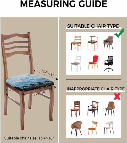 Savannan Dining Room Chair Seat Covers Set of 4, Cubic Graphics Ombre Abstract Art Black Gold Grey Removable Stretch Chair Seat Cushion Slipcovers Protector for Holiday Party Festival Decoration in Saudi Arabia