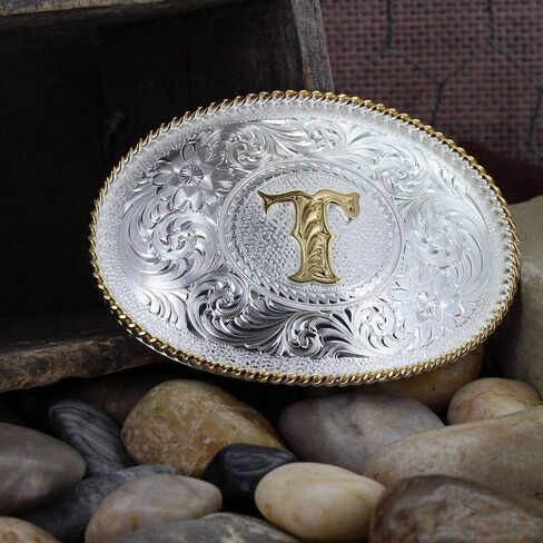 مشبك معدني على شكل حرف F الأولي للرجال من Montana Silversmiths مقاس واحد in Kuwait