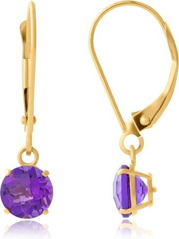 MAX + STONE 10k White Gold 6mm Round October Birthstone Created Opal Dangle Earrings for Women with Leverbacks in Saudi Arabia