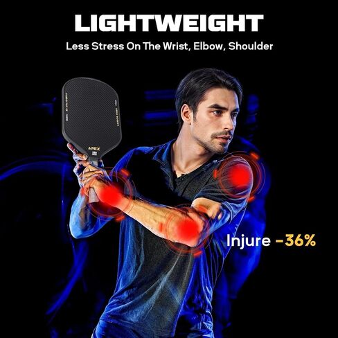 Pickleball Paddle, T700 Raw Carbon Fiber Pickleball Paddle with 16mm Polypropylene Honeycomb Core and Shock-Absorbing Grip, Pickleball Racket for Adults in Saudi Arabia