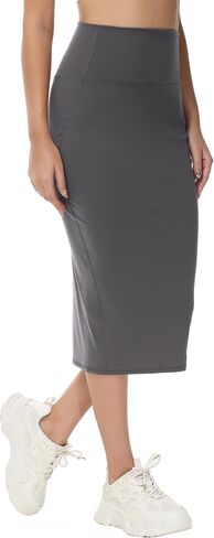 BEGOING Women's Knee Length Skirt 2024 Summer Tummy Control Golf Skirts Athletic Midi Pencil Skirts with Pockets in Saudi Arabia