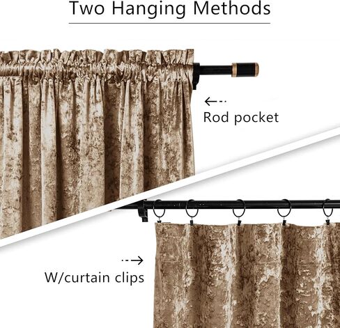 SNITIE Ivory White Crushed Velvet Curtains with Rod Pocket Luxurious Thermal Insulation Soundproofing and Light Filtering Window Treatments for Living Room Bedroom Office, 2 Panels Set 52" W x 96" L in Kuwait