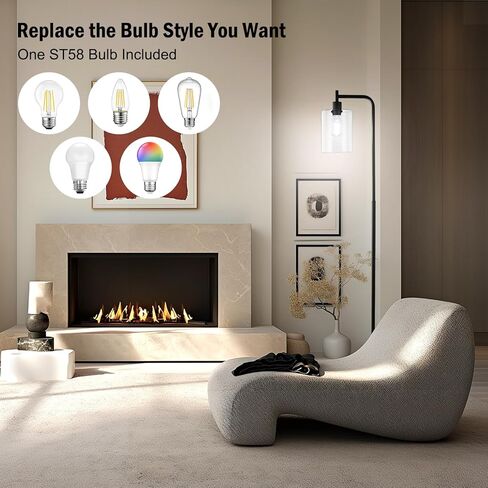 GAOMON Floor Lamps for Living Room with Glass lampshade, Modern Standing Lamp with Remote Control, Classic Reading Tall Pole Light for Bedroom Office Study Room, Gold in Saudi Arabia