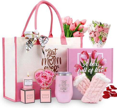 Birthday Gifts for Women, Women Gifts Set | Gift Basket Tumbler Relaxing Spa Care Package - Valentines Day Mothers Day Christmas Gifts for Girlfriend Wife Mom Her Best Friend Sister (Pink) in Saudi Arabia