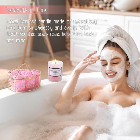 Birthday Gifts for Women, Women Gifts Set | Gift Basket Tumbler Relaxing Spa Care Package - Valentines Day Mothers Day Christmas Gifts for Girlfriend Wife Mom Her Best Friend Sister (Pink) in Saudi Arabia