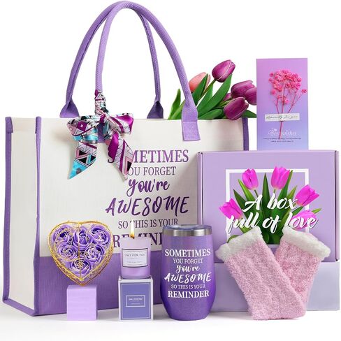 Birthday Gifts for Women, Women Gifts Set | Gift Basket Tumbler Relaxing Spa Care Package - Valentines Day Mothers Day Christmas Gifts for Girlfriend Wife Mom Her Best Friend Sister (Pink) in Saudi Arabia