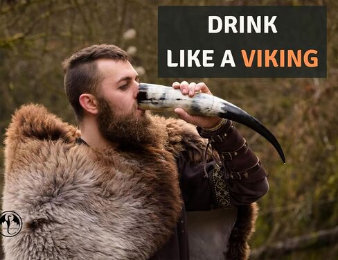 كوب OLDEMPEROR Viking Horn - أصلي 100% 16oz - كوب نورس قرن الثور مصنوع يدويًا فريد من نوعه للمشروبات الساخنة والباردة - هدية فايكنغ للرجال والنساء - كوب بيرة وميد للرجال على طراز العصور الوسطى من درجة الغذاء... in Saudi Arabia
